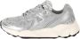 RUN OF Metallica Zilver Leren Sneakers Gray Dames - Thumbnail 1