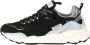 RUN OF Ripstop Suède Sneakers met Vetersluiting Black Heren - Thumbnail 1