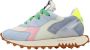 RUN OF Multicolor Leren Sneakers met Fluo Hielstuk Multicolor Dames - Thumbnail 3