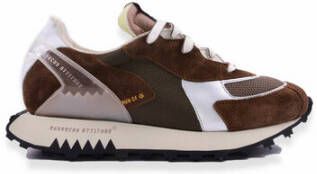 RUN OF Sportieve Lage Top Suède Sneakers Brown Heren