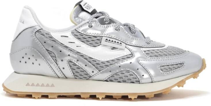 RUN OF Zilver Satijnen Sneakers Gray Heren