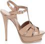 Saint Laurent Beige Hoge Hak Sandalen Elegante Stijl Beige Dames - Thumbnail 1