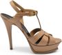 Saint Laurent Beige Patent Leren Hoge Hak Sandalen Beige Dames - Thumbnail 1