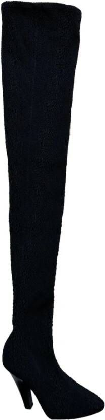 Saint Laurent Black 68 110 Canvas Over-the-knee Boot Black Dames