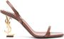 Saint Laurent Bruin Leren Sandalen Vierkante Neus Brown Dames - Thumbnail 1