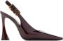 Saint Laurent Bruine Lakleren Pumps Brown Dames - Thumbnail 1