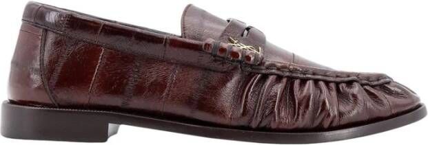 Saint Laurent Bruine leren loafers Brown Dames