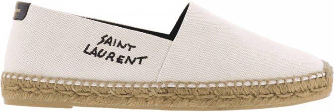 Saint Laurent Espadrilles met logo Beige Heren