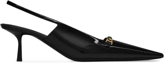 Saint Laurent Carine Slingback Patent Pumps Black Dames