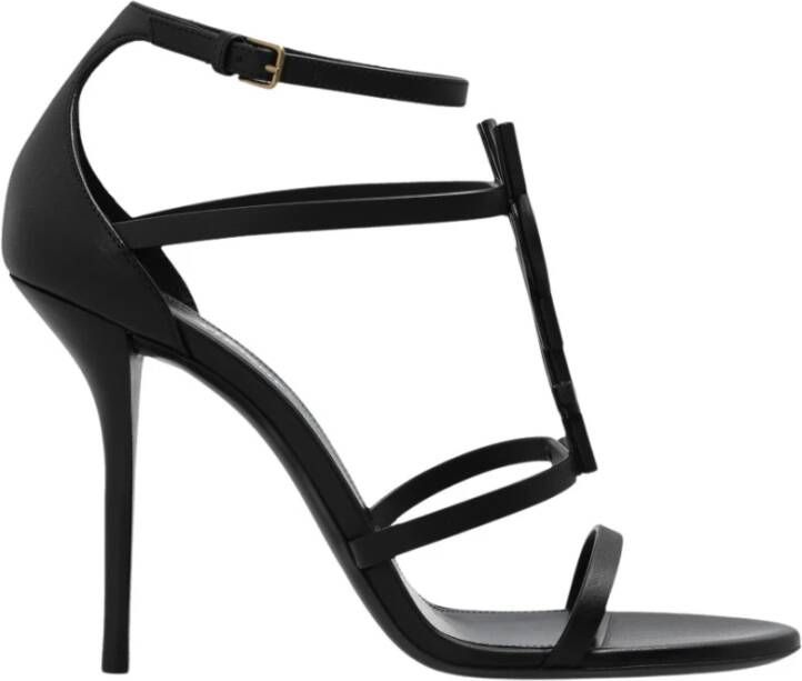 Saint Laurent Cassandra sandalen met hak Black Dames