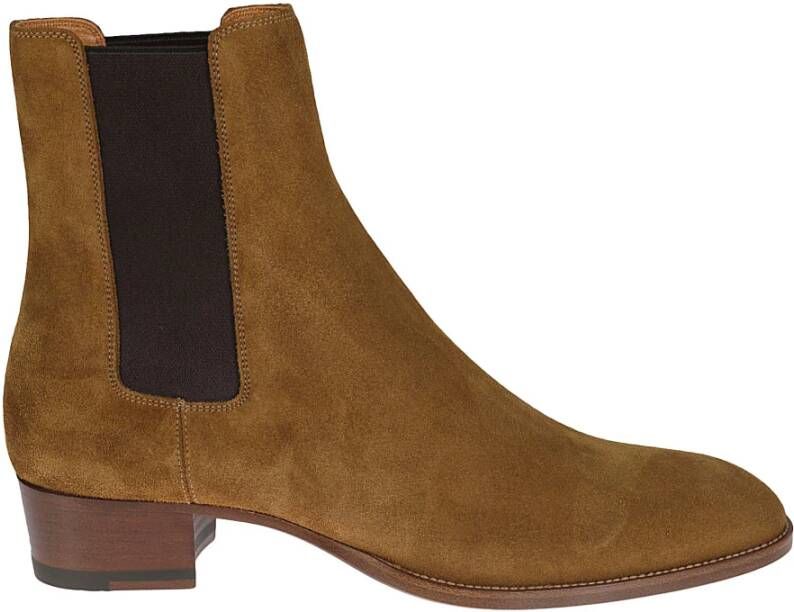 Saint Laurent Verhoog je stijl met Wyatt Chelsea Boots Bruin Heren