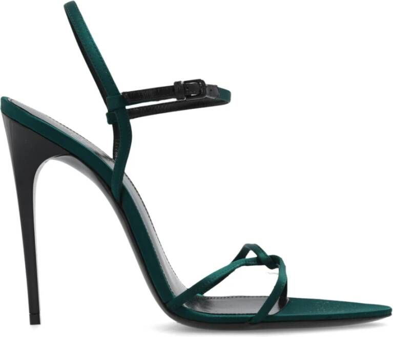 Saint Laurent Clara met hak sandalen Green Dames