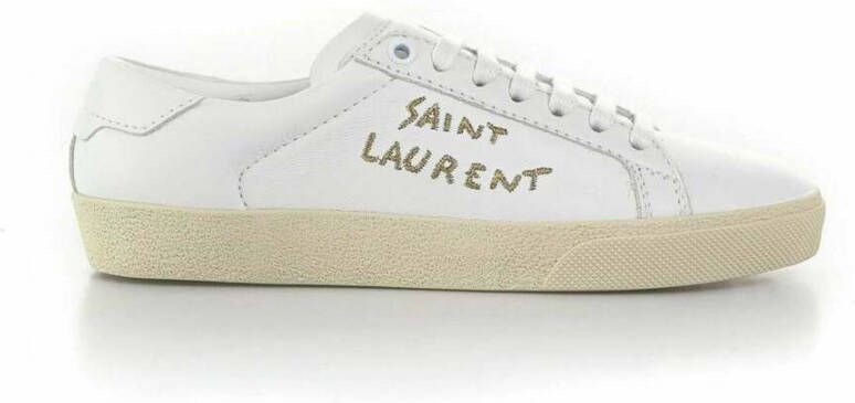 Saint Laurent Court Classic Leather Sneakers Wit Heren