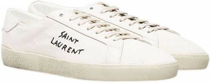 Saint Laurent Court Classic Sl 06 Embroidered Sneakers IN Canvas AND Leather