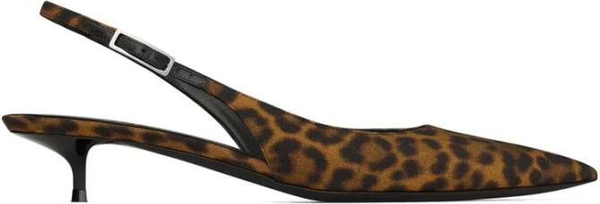 Saint Laurent Bruine jurken met verstelbare slingback-band Brown Dames