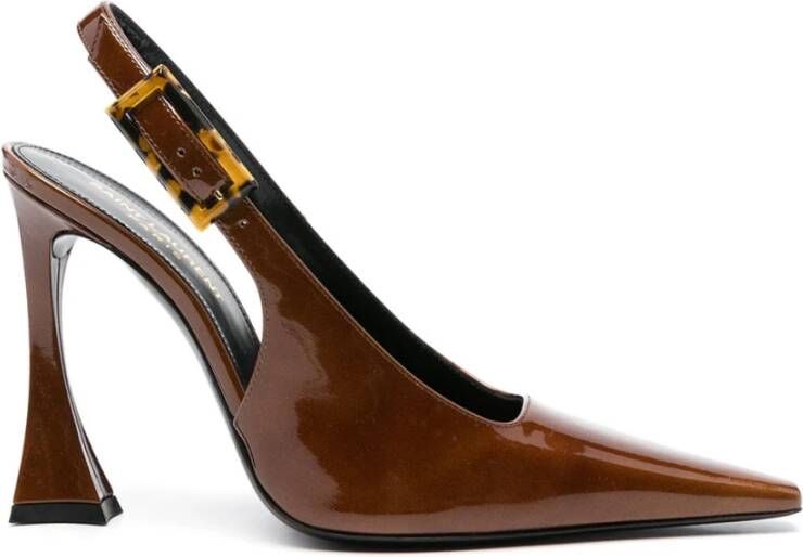 Saint Laurent Elegante Slingback Pump Schoenen Brown Dames