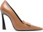 Saint Laurent Elegante Zwarte Leren Pumps Brown Dames - Thumbnail 1