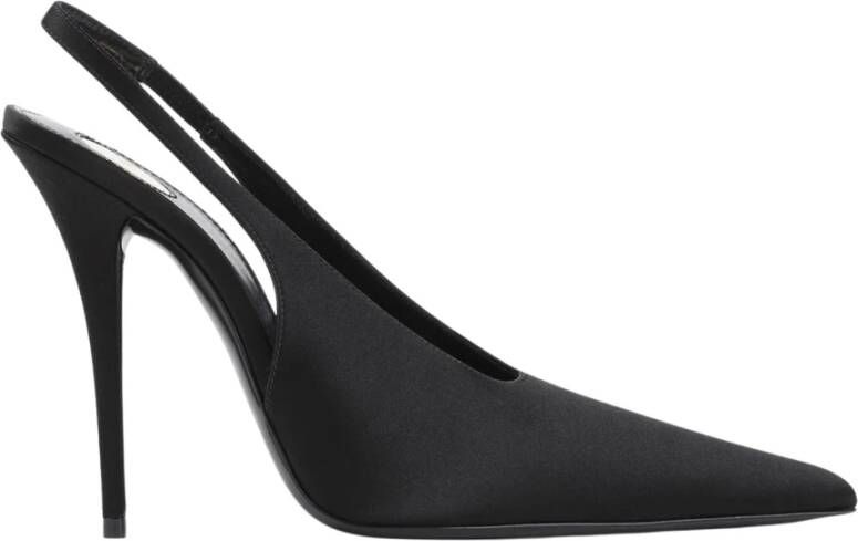 Saint Laurent Elegante Zwarte Slingback Schoenen Black Dames