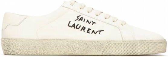 Saint Laurent Court Classic Sl 06 Embroidered Sneakers IN Canvas AND Leather