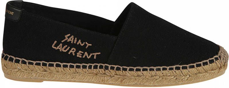 Saint Laurent Klassieke Espadrilles van Zwart Canvas Black Dames