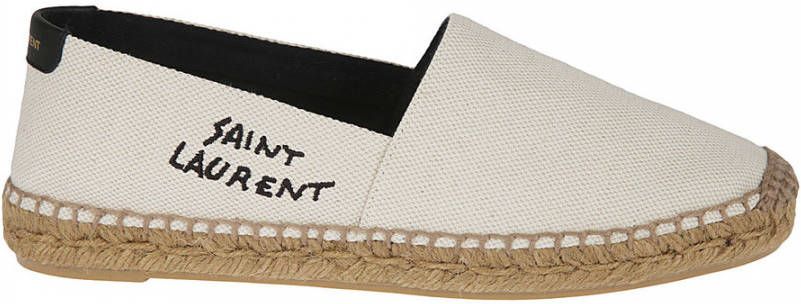 Saint Laurent Beige Platte Schoenen met Geborduurd Logo Beige Heren