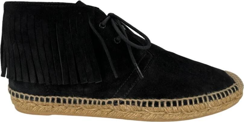 Saint Laurent Fringe espadrilles Zwart Dames