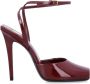 Saint Laurent Garnet La Scandale Leren Sandalen Red Dames - Thumbnail 1