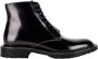 Saint Laurent Geborsteld leren veterschoenen Black Heren - Thumbnail 1