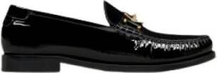 Saint Laurent Geëmbosseerde Achtertong Loafer Metalen Bit Black Dames