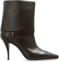 Saint Laurent Zwarte leren instaplaarzen met metalen logo Black Dames - Thumbnail 1