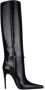 Saint Laurent Glanzende Zwarte Leren Stiletto Laarzen Black Dames - Thumbnail 1