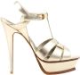 Saint Laurent Gouden Leren Sandalen Open Teen Hakken Yellow Dames - Thumbnail 1