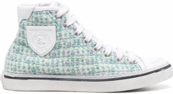 Saint Laurent Groene Logo Patch Sneakers Groen Dames