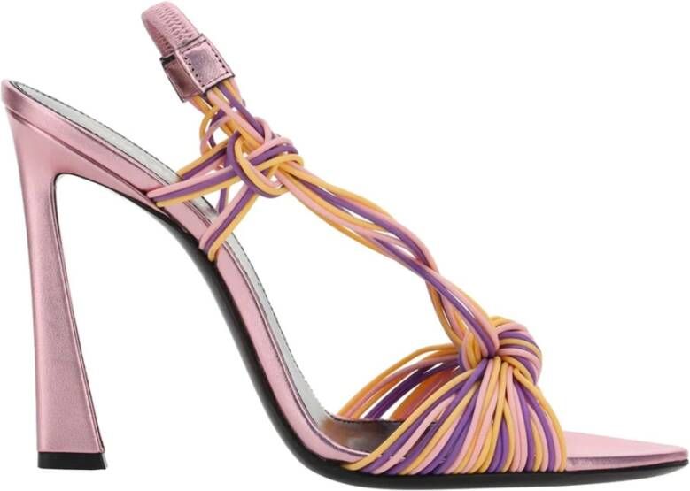 Saint Laurent Roze Hak Sandalen Verhoog Stijl Multicolor Dames