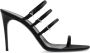 Saint Laurent Satin Sandalen met Strass Logo Black Dames - Thumbnail 5