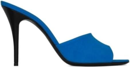 Saint Laurent Heeled Mules Blue Dames