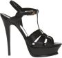 Saint Laurent Zwarte Gevlochten Band Stiletto Sandalen Black Dames - Thumbnail 5