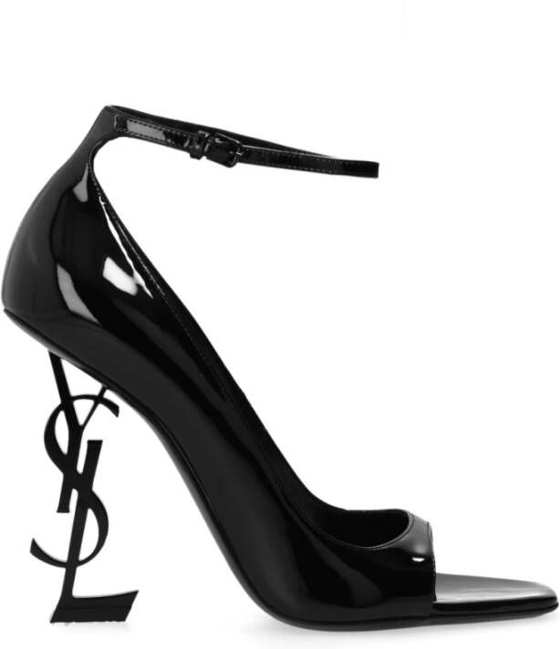 Saint Laurent Opyum Open Teen Pumps van Lakleer Black Dames