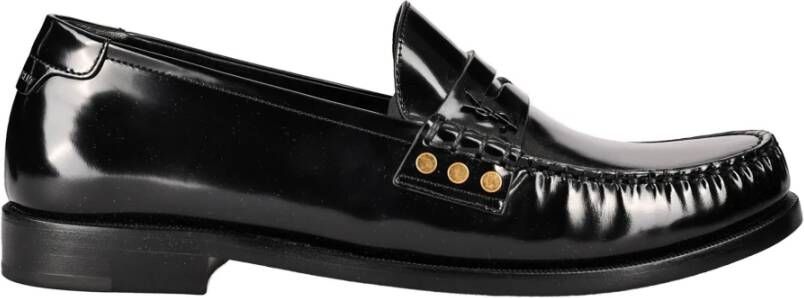 Saint Laurent Italiaanse leren mocassins Black Heren