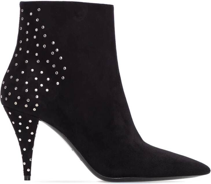 Saint Laurent Klassieke Enkellaarzen van Zwart Leer Black Dames