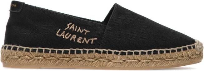 Saint Laurent Klassieke Espadrilles van Zwart Canvas Black Dames