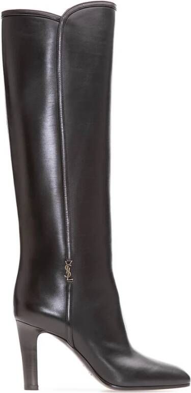 Saint Laurent Klassieke Leren Enkellaarzen Black Dames