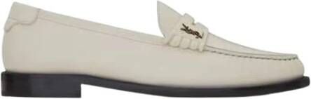 Saint Laurent Klassieke Leren Loafers Beige Heren