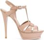 Saint Laurent Klassieke Tribute 105 Hoge Hak Sandalen Beige Dames - Thumbnail 6