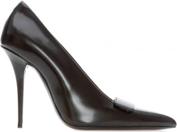 Saint Laurent Klassieke Zwarte Leren Pumps Black Dames