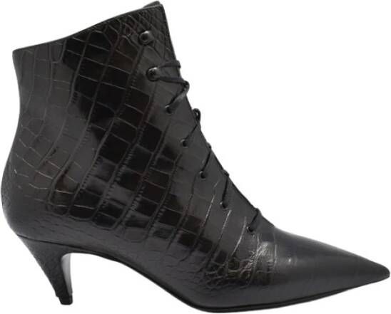 Saint Laurent Krokodilleneffect Haklaarzen Zwart Dames