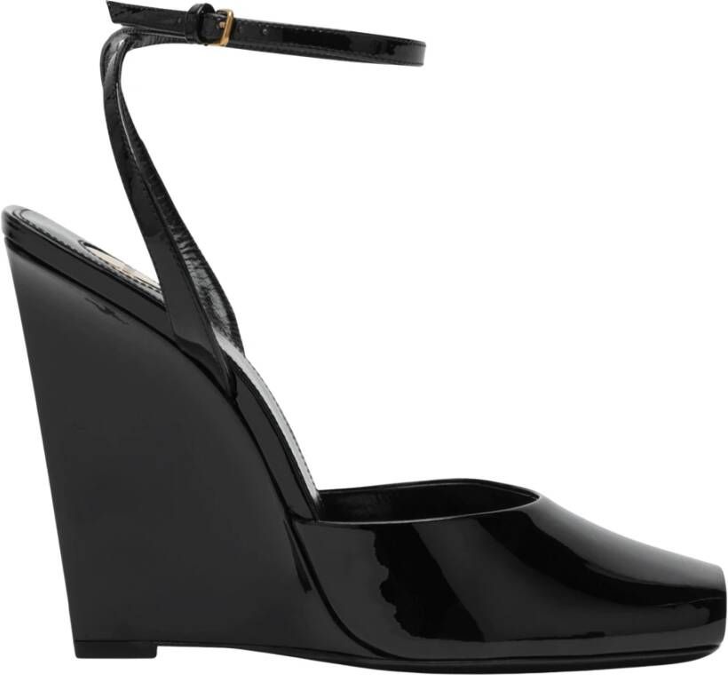 Saint Laurent Lage Sandaal Orhand Black Dames