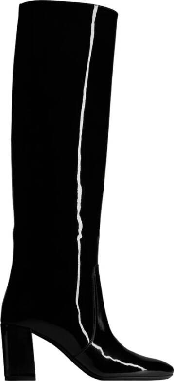 Saint Laurent Lakleren laarzen Made in Italy Black Dames