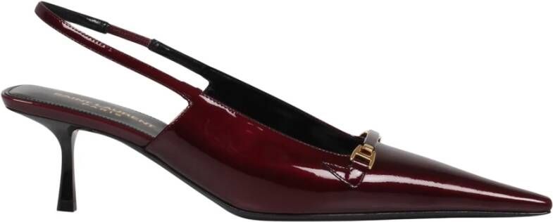 Saint Laurent Lakleren pumps met spoolhak Red Dames