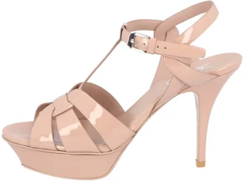 Saint Laurent Leather sandals Beige Dames